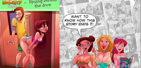  Spying behind the door - The Naughty Home Tittle 8